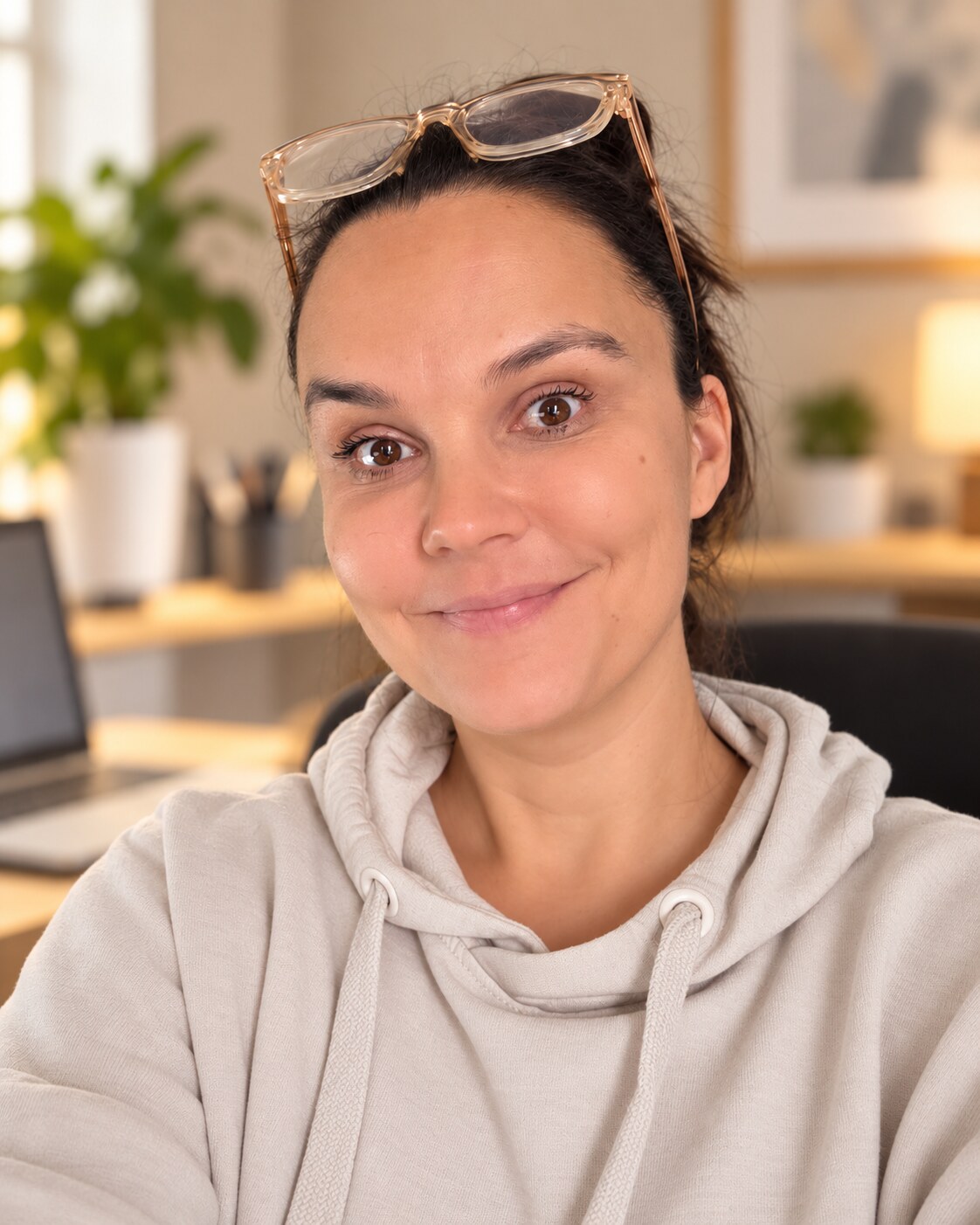Riikka viimeistelee sisältöjä valmiiksi sisältösuunnitelman mukaan